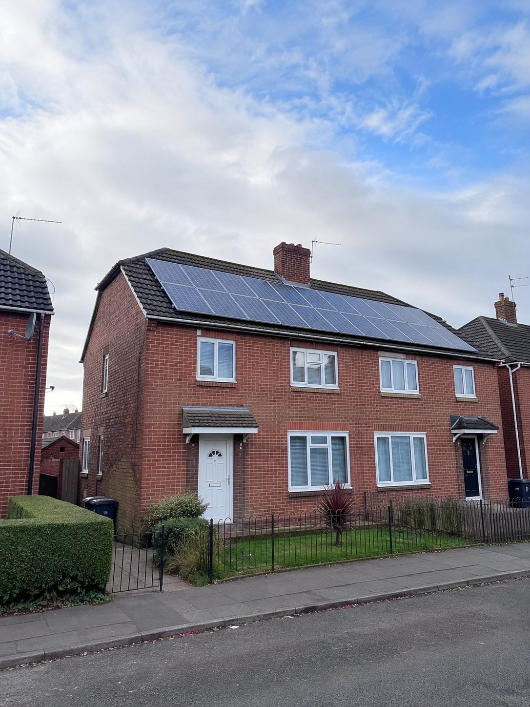 Solar panels on a UK residential home